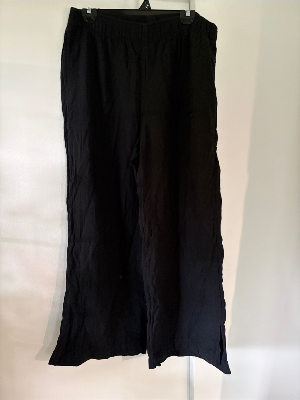 Women’s Old Navy Large Gauze Elastic-Waist Wide Leg Black Pants VGUC